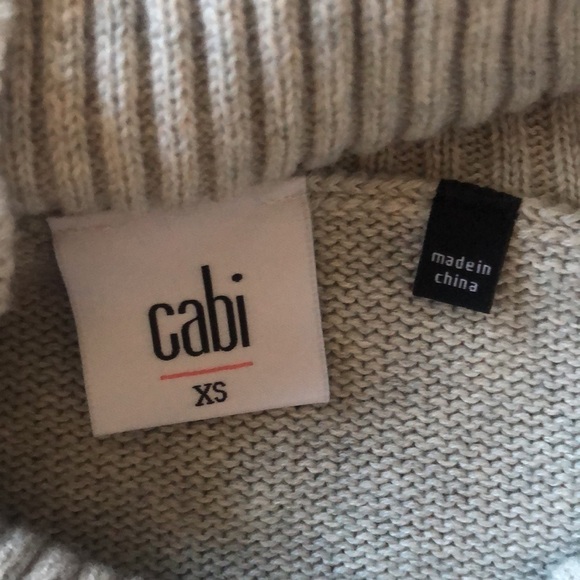 EUC- CAbi Heather Gray Cableknit Poncho Sweater - Picture 7 of 9